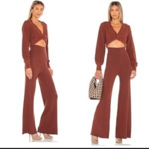 Free People Emilie Sweater Set in
Cherry Cola NWT $168 casual revolve fall knit